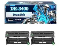 DR-3400 Drum Unit Compatible for Brother DCP-L5500DN DCP-L6600DW HL-L5000D HL-L5050DN HL-L5100DN HL-L5200DW Printers, With Chip Large Capacity 40000 Pages (2-Pack Black)