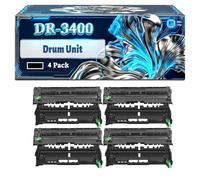 DR-3400 Drum Unit Compatible for Brother HL-L5000D L5100DNT L5200DWLT L5200DWT L6250DN L6300DWT L6400DWT DCP-L5500DN L6600DW MFC-L5700DNLT L5700DW L5750DW L6800DWT Printers (4 Pack Black)