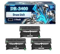 DR-3400 Drum Unit Compatible for Brother HL-L6300DW HL-L6400DW MFC-L5700DN MFC-L5750DW MFC-L6800DW MFC-L6900DW Printers, With Chip Large Capacity 40000 Pages (3 Pack Black)