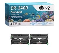 DR-3400 Drum Unit Compatible for Brother HL-L6400DW HL-L6400DWT MFC-L5700DN MFC-L5750DW Printers, High-Definition Printing Effect with Chip, 40000 Pages (2-Pack Black)