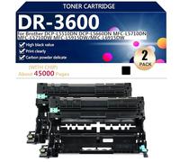 DR-3600 Compatible Drum Unit DR-3600 for Brother DCP-L5510DN DCP-L5660DN MFC-L5710DN MFC-L5710DW MFC-L5915DW MFC-L6915DW Printers, Clear and Durable,Black-2 pack