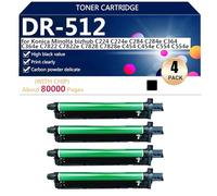 DR-512 Drum Unit High Yield Work for Konica Minolta Bizhub C221 224 284 364 454 554 ADC285 365 Printers (with Chip),Black-4 pack