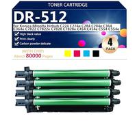 DR-512 High Yield Drum Unit Replace for Konica Minolta Bizhub C221 224 284 364 454 554 ADC285 365 Printers, Clear and Durable,BCMY-1 set