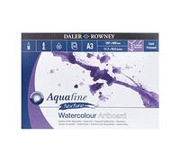 Daler-Rowney Aquafine Cold-Pressed Watercolour & Gouache 1.4mm Thick A3 Art Board, Natural White, Glued 1 Side, 10 Sheets, Ideal for Professional & Beginner Artists & Students, Acid-Free