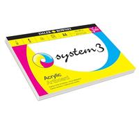 Daler-Rowney System3 Linen Texture Acrylic Artboard Pad, 1.4mm Thick, Glued 1 Side, 10 White Sheets, Ideal for Professional Artists & Students