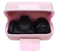 DR·AMIU Camera Case for Canon EOS Rebel T7, R100, R50, R5, R6 Mark II, R7, R8, 90D, 5D Mark IV, Sony, Nikon DSLR/SLR Mirrorless Cameras, 18-55mm Lens with Shoulder Strap, Pink Travel Camera Bag