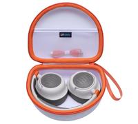 DR·AMIU Hard Case for JBL Junior 470NC / JR 460 NC/JR 470NC Wireless Over-Ear Noise Cancelling Kids Headphones, White-Orange (Case Only)