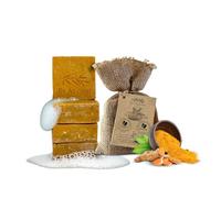 Dr.Ancient Turmeric Soap Bar Organic Natural Vegan Traditional Handmade Antique - Anti Ageing Skin Lightener, Even Skin Tone - Absolutely No Chemicals! Pure Natural Soap! (Pack of 4)