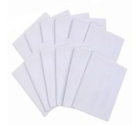DR. ANISON Handkerchiefs for Men Soft Pure White Cotton Hanky, White, 16inches