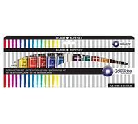 Daler-Rowney Aquafine Gouache Paint Introductory Set of 12 Colours x 15ml Tubes, Ideal for Beginner Artists & Students, Water-Based Paint for Canvas and Paper, Opaque Watercolours