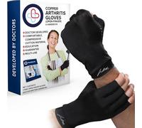 Dr.Arthritis Arthritis Copper Compression Gloves for Women and Men & Doctor Handbook, Carpal Tunnel Gloves, Hand Brace for Arthritis Pain and Support (Black, X-Large)