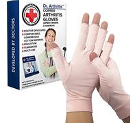 Dr.Arthritis Arthritis Copper Compression Gloves for Women and Men & Doctor Handbook, Carpal Tunnel Gloves, Hand Brace for Arthritis Pain and Support (Pink, Small)