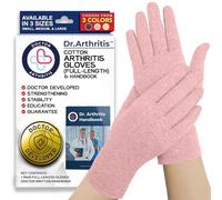 Dr. Arthritis Compression Gloves for Men & Women - Arthritis, Carpal Tunnel & Raynaud's Pain Relief (L, Pink)