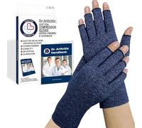Dr.Arthritis Compression Gloves for Women Men & Doctor Handbook - Open Finger Arthritis Gloves for Carpal Tunnel Relief, Hand Pain & Raynaud & support