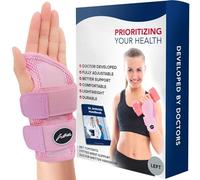 Dr.Arthritis Doctor Developed Comfy & Doctor Handbook, Lightweight,Wrist Support-Strap-Brace-Hand Support, Perfect Fit For Left Hand, For Men And Women Single, Pink