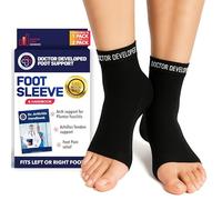 Dr. Arthritis Doctor Developed Copper Ankle Support Sleeve, Compression Ankle Brace, Ankle Support Socks for Women & Men, Ankle and Foot Support, With Handbook (Black, 2XL)