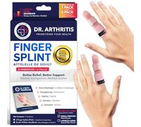 Dr.Arthritis Doctor Developed Finger Splint & Doctor Handbook, Trigger Finger, Splints & Supports Index, Middle, Ring & Pinky Finger - Padded Finger Splints (Pink, L/Xl, 2 Pack)