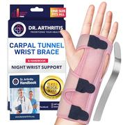 Dr.Arthritis Doctor Developed Premium Wrist Splint & Doctor Handbook-(Single/Pink)
