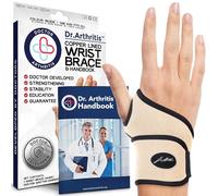 Dr.Arthritis Doctor Developed Premium Wrist Support & Doctor Handbook - Wrist Strap, Wrist Brace For Hand Support- Relief For Wrist Injuries, Joint Disease, Sprains (Nude)