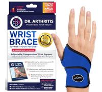 Dr.Arthritis Doctor Developed Premium Wrist Support With Wrist Strap & Doctor Handbook, Wrist Brace For Hand Support,Relief For Wrist Injuries, Joint Disease, Sprains(Single Blue)