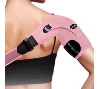 Dr. Arthritis Doctor Developed Shoulder Brace - Bursitis Shoulder Brace - Rotator Cuff Shoulder Brace for Pain Relief - Compression Shoulder Brace for Women & Men with Handbook (Pink)