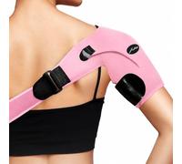 Dr.Arthritis Doctor Developed Shoulder Brace & Doctor Handbook- Bursitis Shoulder Brace - Rotator Cuff Shoulder Brace For Pain Relief - Compression Shoulder Brace For Women & Men (Pink)