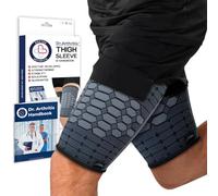 Dr.Arthritis Doctor Developed Thigh Compression Sleeve For Women And Men & Doctor Handbook, Breathable Leg Wraps Medical Hamstring Compression Sleeve, Groin Brace (M Grey, 1 Pair)