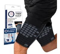 Dr.Arthritis Doctor Developed Thigh Compression Sleeve For Women And Men & Doctor Handbook (Large, Black, 1 Pair)