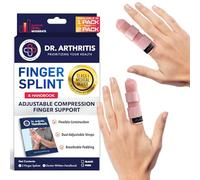 Dr. Arthritis Doctor Developed Trigger Finger Splint (2 Pack) with Doctor Handbook, Medical Splint Compression for Trigger Finger, Middle, Ring & Pinky Finger Protection & Pain Relief (Pink, Regular)