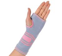 Dr. Arthritis Doctor Developed Wrist & Hand Compression Sleeve/Support/Brace, Palm Protector with Gel Pad, Optimum comfort for Carpal Tunnel, RSI & More Pink/Grey (S)