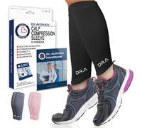 Dr.Arthritis Medical Calf Support & Leg Compression Sleeve & Doctor Handbook, Doctor Developed Shin Splints Support For Varicose Veins & Leg Discomfort, Calf Compression Sleeve Men & Women (M, Black)