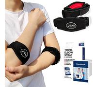 Dr.Arthritis Tennis Elbow Support Strap & Doctor Handbook - Reliable Elbow Support For Men- Adjustable Elbow Brace For Daily Wear, Gym, Sports, Rapid Pain Relief (Pair, Black)