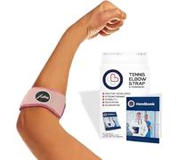 Dr.Arthritis Tennis Elbow Support Strap & Doctor Handbook - Reliable Elbow Support For Men- Adjustable Elbow Brace For Daily Wear, Rapid Pain Relief From Tendonitis (Pink)