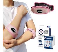 Dr.Arthritis Tennis Elbow Support Strap & Doctor Handbook - Reliable Elbow Support For Men & Women - For Daily Wear, Rapid Pain Relief From Tendonitis (Pink)