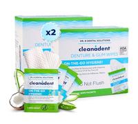 Dr. B Dental Solutions Cleanadent Wipes - Convenient Denture Cleaning Wipes, Refreshes Gums, No Artificial Colors/Flavors - 60 Count