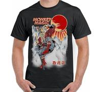 Dr.Baek GUDU Monkey Magic T-Shirt Mens Retro Chinese Fantasy TV Show Martial Arts 70's 80's Black S