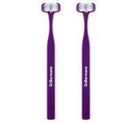 Dr Barman's Superbrush Adult 3-Sided Toothbrush Violet Pack of 2
