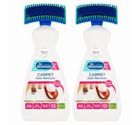 Dr Beckmann Carpet Stain Remover 650ml x2 - Powerful Stain & Odour Eliminator with Integrated Brush - Removes Pet, Food, Mud & Red Wine Marks with Welari Thank You Card | (2 Pack)