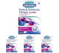 Dr. Beckmann Color & Strainer Ultra | long-lasting color protection for dark laundry and intense colors | ultra strong and with activated carbon for color brilliance | 10 wipes (Pack of 4)