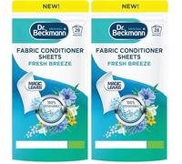 Dr. Beckmann Fabric Conditioner Sheets Fresh Breeze | No mess | Convenient and pre-dosed fabric conditioner sheets |Dissolvable | easy to use | 14 sheets (Pack of 2)