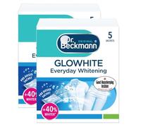 Dr. Beckmann Glowhite Fabric Whitener 10 x 40g Sachets Whitening Powder for Whites Cloth - Revives Garments, Removes Greyness & Yellowing Brightens Laundry Fabric Stain Remover Keeps Whites White