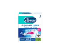 Dr Beckmann Glowhite Ultra Fabric Whitener 4 x 40g Sachets (3641) - Up to 80% whiter laundry; revives whites, tackles greying & yellowing at 20C