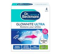 Dr Beckmann Glowhite Ultra Fabric Whitener 4 x 40g Sachets | Whitening Powder for Whites | Brightens Dull Grey Laundry | Works with Detergent | Machine Wash Fabric Brightener | Keeps Whites White