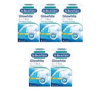 Dr. Beckmann Glowhite Ultra Fabric Whitener, Ultra Whitening, Removes Greying and Yellowing for Synthetics & Cotton, Intensive Formula 3 Pack (10 x