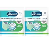 Dr. Beckmann Laundry Detergent Sheets, NON-BIO, 25 Sheets, Pack of 2