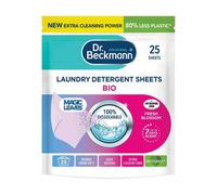 Dr. Beckmann Magic Leaves Bio Laundry Detergent Sheets (10 Pack X 25 Washes) - Fresh Blossom, Pre-Dosed, Eco-Friendly, Pink Sheets
