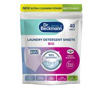 Dr. Beckmann MAGIC LEAVES BIO Laundry Detergent Sheets - Climate Neutral, Dissolvable, Vegan, Fresh Blossom, 40 Sheets (Code 2005)
