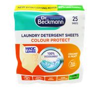 DR. BECKMANN Laundry Detergent Sheets Colour Protect | Orange & Peach | MAGIC LEAVES | Pre-dosed | 25 sheets