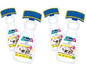 Dr. Beckmann Pet Stain and Odour Remover, Eliminates stains and odours caused by pets, including applicator brush, Pack of 4 x 650 ml