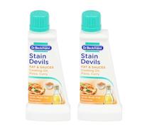 Dr. Beckmann Stain Devils Fat & Sauces Stain Remover 50ml - Removes Oil Grease Butter Chocolate Mayonnaise Ketchup & Cooking Fat Tough on Stains Gentle on Colours & Fabrics Pack of 2